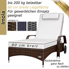 Sonnenliege Gartenliege Liege Liegestuhl Rattanliege Polyrattan Rattan Braun
