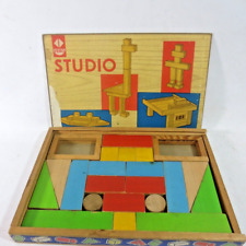 DDR Holzbaukasten 1960 VERO Studio Konstruktion Spielzeug Baukasten Holzklötzer