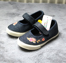 Primark Mädchen Schuhe Slipper Ballerinas Glitzer Stickerei ungetragen Gr. 23