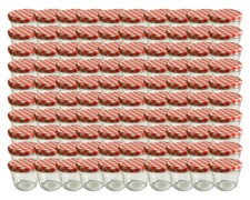 100 x Sturzgläser 230 ml Marmeladenglas Einmachglas Rot kariert Einweckgläser 