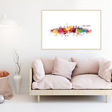 JUNIWORDS Poster mit Rahmen "Skyline Dortmund" in Aquarell Geschenk DIN A4 A3 A2