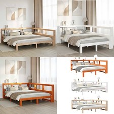  Massivholzbett mit Regal ohne