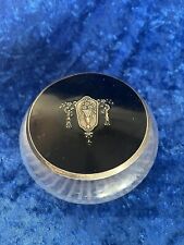 Seltene  alte Jugendstil Glas Dose Gepunzt Deckel Geschwätzt mit Floralenmuster