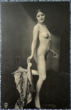Vintage Postkarte Nackte Dame