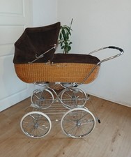 Nostalgie Korb Kinderwagen Hesba 80er Retro fürs Naturkind Vintage Öko + Fußsack