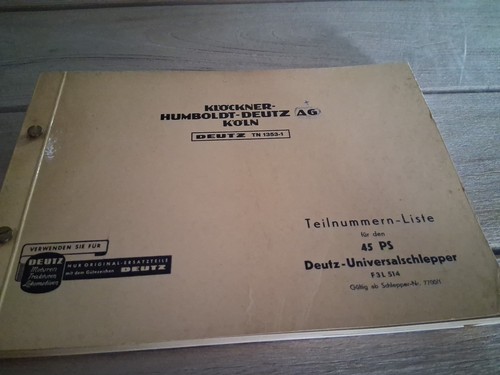 Deutz teilenummernliste - deutz,