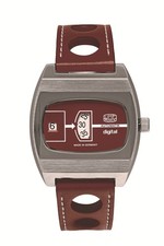 UMF Ruhla Herrenuhr Automatik Scheibenuhr Limited Dunkelrot 1434-5