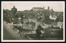 Foto AK - Nürnberg Blick Wilhelm Gustloff-Brücke - 1942 gelaufen Stempel Mit ...