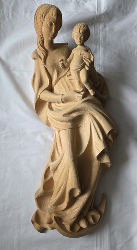 Wand madonna kind - m., holz