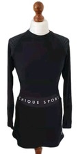 CHIQUE SPORT SCHWARZ TRAINING EISKUNSTLAUF CROSS RÜCKENEINSATZ KLEID UK8