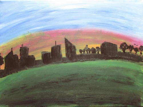 Landschaft original acrylbild - landschaft,