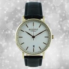 Armbanduhr Leder schwarz