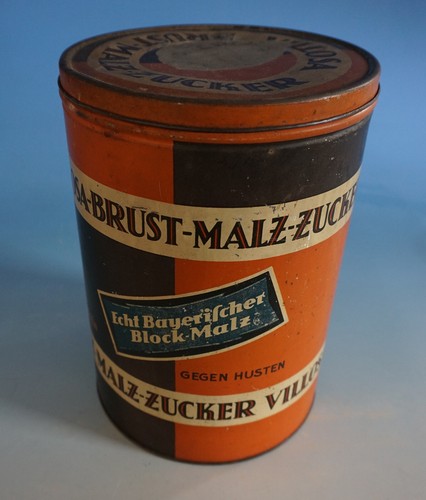 Alte blechdose brust malz - blechdose,