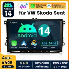 WIFI 6+128G Android14 Carplay Autoradio GPS Für VW GOLF 5 6 Touran Passat Tiguan