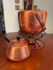 Culinox Spring Swiss Kupfer Fondue Pfanne und Feuerzangenbowle Set Rarität