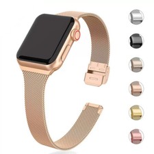 Schlank Edelstahl Mesh Armband für Apple Watch 11 10 9 8 7 6 5 4 SE 3 2 40-46mm