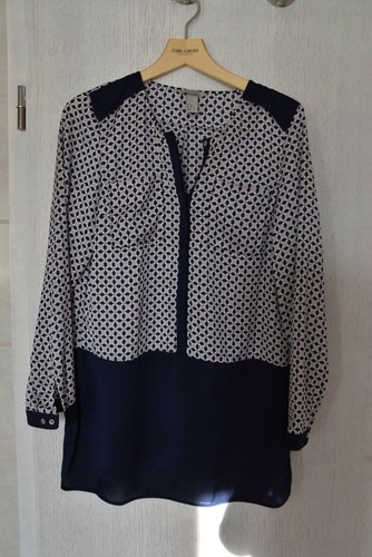 Long bluse blau geblümt - bluse,