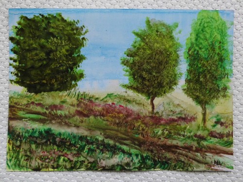 Aquarell bäume der - 3,