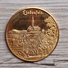 Medaille 650 Jahre Stadtrechte Lindenfels, 986er-Gold