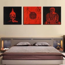 Buddha Black Red 3 Piece