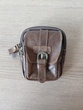 Gürteltasche, in braun, Leder, gebraucht mit HemeraPhit Camping Gürtelclip