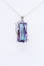 Silberkette mit edlem Anhänger aus Mystik-Topas
