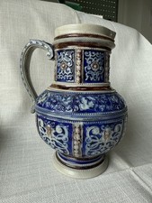 Antiker Westerwald Krug – Salzglasur, Blau-Grau, Reliefdekor, Handarbeit