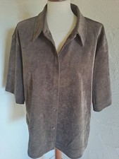 OPUS Hemd-Bluse Damen Bluse Gr. DE 44 braun Casual-Look Cord