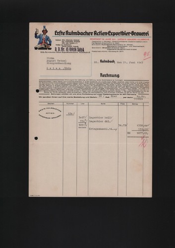 Kulmbach rechnung 1943 - 1943,, erste