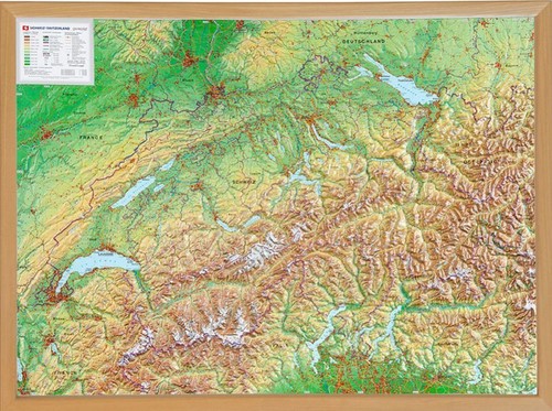 Schweiz reliefkarte 500 - reliefkarte, 1:500.000