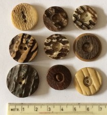 Neun Knöpfe aus Horn für