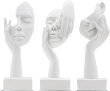 Skulptur Deko Weiß, 3 Stück