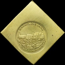 MANSFELD: Einseitige Messing-Klippe. MANSFELDER LAND - SCHLOSS RAMMELBURG.