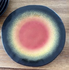 6 Teller 21 Cm Schwarz Orange