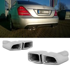 Auspuffblenden Eckig Blenden passend für Mercedes W221 W212 S212 63 65 AMG Umbau