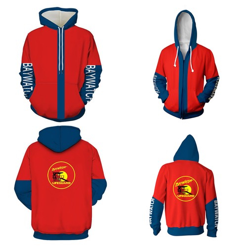 Baywatch lifeguard hoodies - lifeguard, 3d