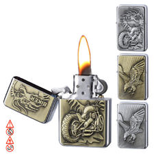 4 x Benzinfeuerzeug Drache Adler Metall Sturmfeuerzeug Feuerzeuge für Benzin 