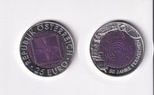 Silbermünze Österreich Niob 25 Euro 50 Jahre Fernsehen 2005