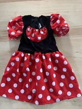 Faschings-Kostüm, Minnie -Mickymaus-Kleid für Mädchen, Gr. 134, rot-weiß-schwarz