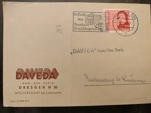 Ddr brief 1956 fehldruck - 1956, mi