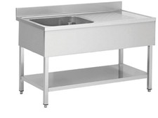 Gastrospüle Spültisch Spülbecken Spüle Spültheke 1 Becken links 1400x700x850 mm