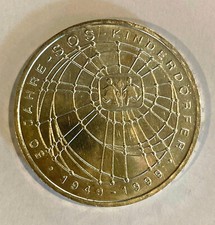 10 DM Gedenkmünze, 1999, J, 50 Jahre SOS-Kinderdörfer