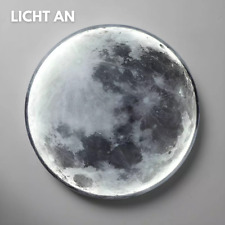 80 Cm 3D Mond Lampe,Modern Mond Wandleuchte,für Schlafzimmern,Cafe (Schwarz)