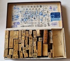 Antiker stempel Bofex Verkehrszeichen und mehr Holzstempel. In OVP. Alt
