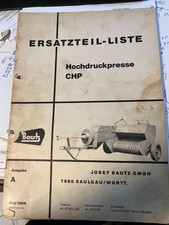 ORIGINALE UNGEBRAUCHTE BAUTZ Ersatzteil-Liste Hochdruckpresse CHP