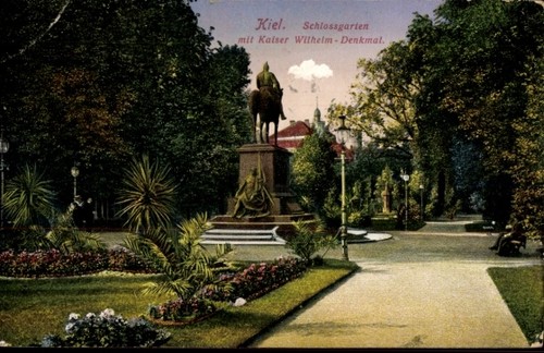 Postcard kiel castle garden - postcard, kiel,