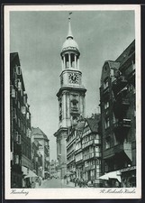 Ansichtskarte Hamburg-Neustadt, St. Michaelis-Kirche mit Destillation 