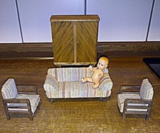 puppen möbel holz 60-er Jahre