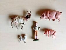 Bastelware alte Figuren Holz mit Masse/Metall Tiere Bauer Spielzeug Konvolut Lot