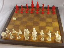 Schachfiguren aus Bein komplett Schachspiel 19. Jahrhundert gute Erhaltung antik